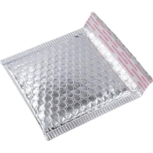 50pcs/lot small silver foil bubble envelope mailing bag metallic bag padding bubble envelope for packaging