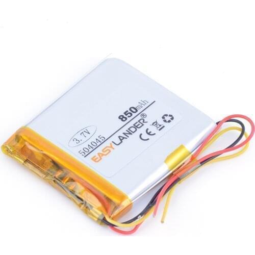 504045 3.7V 850mAh Rechargeable li-Polymer Li-ion Battery For Mp4 MP3 PAD DVD DIY bluetooth Explay ND57 DVR-navigator 5*40*45mm