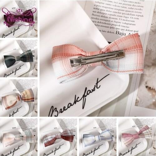 9*3.5 CM Classic Plaids Bows Girls Hair Clips DIY Handmade Bowknot Women Bangs Hairpins Fashion Headwear Lady Birthday Gifts