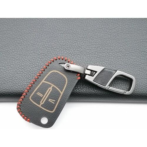 99% Praise Genuine Leather Car Key Case for Opel Vectra C Astra H Corsa D Zafira 2 Button Flip Folding Remote Key Cover