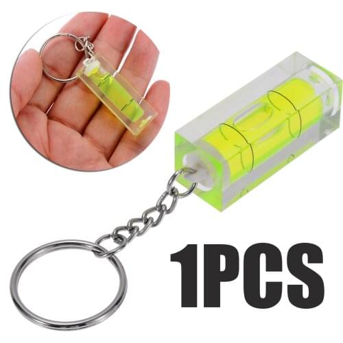 1PC Mini Acrylic Green Spirit Level Key Ring Key Chain Tool Gadget Gift Novel Jewelry Accessories