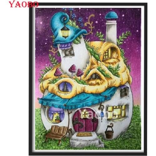 Diamond Painting Landscape DIY Full Square Diamond Picture 5d Cross Stitch Cartoon House Diamond Embroidery Mosaic Decoration