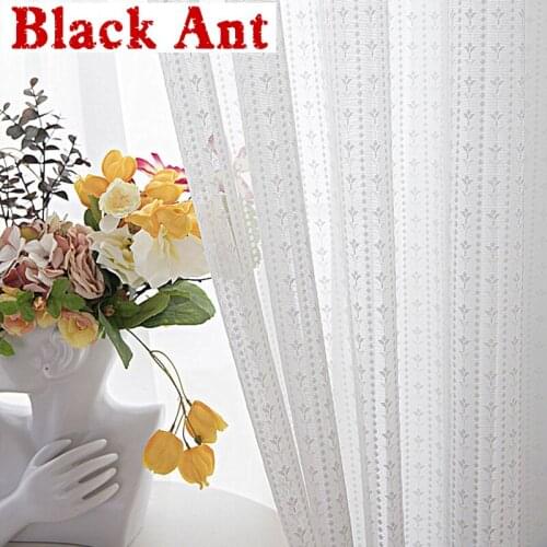 White Delicate Sheer Curtain for Living Room Lace Tulle Curtain for Bedroom Balcony Mosquito Net Fabric Drape X710#40