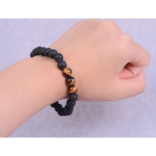 Essential Oils Diffuser Bead Bracelet Lava Rock Stone Tigers Eye For Women Men Relax Body