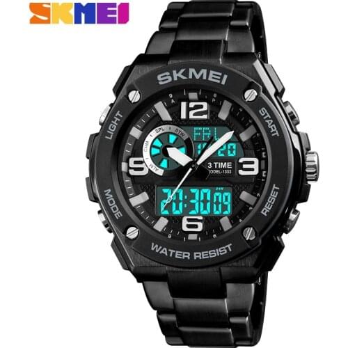 SKMEI Fashion Sport Mens Watches Luxury Waterproof Digital Quartz Casual Watch Stainless Steel Clock Male Relogio Masculino