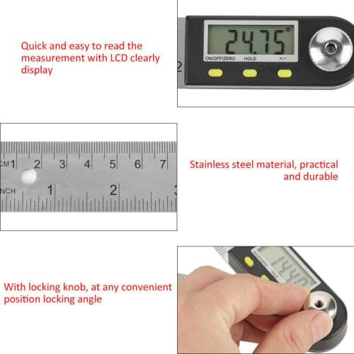 Digital angle finder ruler stainless steel electronic protractor 0-300mm Angle meter ruler