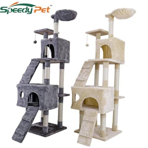 180 CM Europe Domestic Delivery Large High Cat Toy House Tree Pet Furniture Scratched Wooden Tree Cat Jump Lladder Pet love