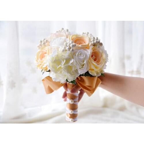 Hand Holder Bride Bouquet Artificial Flowers Wedding Party Floral