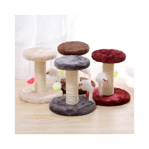 Double Layer Hanging Ball Plush Cat Climbing Frame 20cm Sisal Cat Scratching Board Funny Cat Toy Pet Supplies
