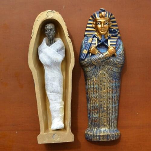 ANCIENT EGYPT PYRAMID FIGURE CREATIVE ANCIENT CIVILIZATION MUMMY DECOR PHARAOH COFFIN RESIN ART&CRAFT MODEL HOME DECOR X3658