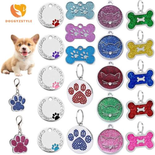 Personalized Dog Cat ID Tag Custom Free Engraving Pet Cat Name Tags Bone Necklace Collar Puppy Anti-lost Name Tags Pendant
