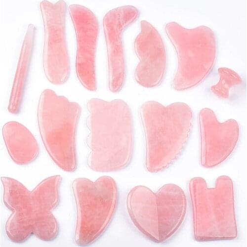 Gua Sha Tools Massage 100% Natural Rose Quartz Gua Sha Stone China Traditional SPA Acupuncture Scraping