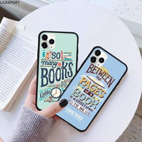 Books Library Bookshelf Quotes Coque Shell Phone Case Rubber for iPhone 11 pro XS MAX 8 7 6 6S Plus X 5S SE 2020 XR case