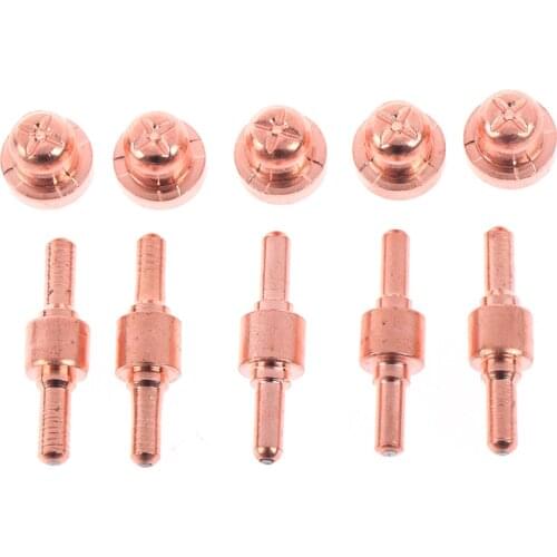 2Set Copper Air Plasma Cutting Cutter Consumables Extended TIP Nozzle Electrode Metal Cutting Electrode Nozzle Porcelain Mouth