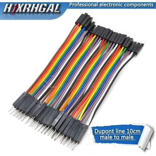 40PCS 10CM 2.54MM Row Male to Male Dupont Cable Breadboard Jumper Wire for arduino hjxrhgal