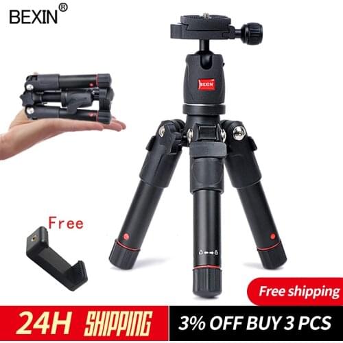 BEXIN mini tripod dslr desktop camera phone stand tripod flexible portable fold travel tripod for dslr camera with mini ballhead