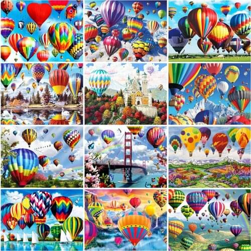 MomoArt 5D DIY Diamond Painting Balloon Rhinestone Art Diamond Embroidery Mountain Landscape Cross Stitch Mosaic Home Decoration