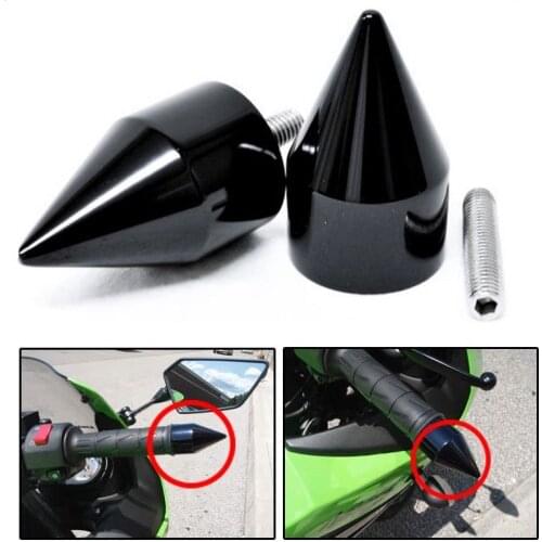 Spike Bar Ends For Kawasaki Ninja 250 500 Z1000 ZX 600 650R 750 900 ZX6R ZX12R ZX14 ZRX 1100 1200 Handlebar Grip Bar End Caps