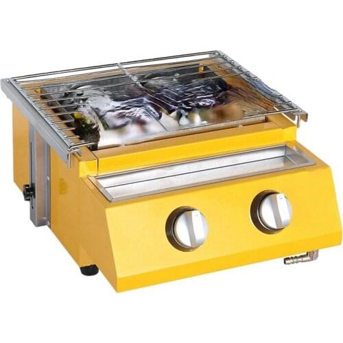 Adjustable Height Grid LPG/NG Tabletop Small Portable Gas Grill Barbecue for Chicken Sausage