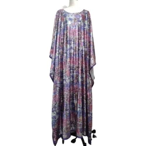 New Arrival Eid Sequined Djellaba Abaya Full Length Bat Sleeve Muslim Dress Dubai Turkey Muslim Dress Islam Abayas WY61