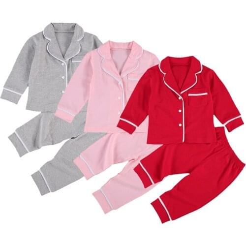 Toddler Baby Pajama Sets 2pcs Kids Boy Girl Long Sleeve Top Long Pant Casual Homewear Clothes Sleepwear Nightwear Autumn Spring