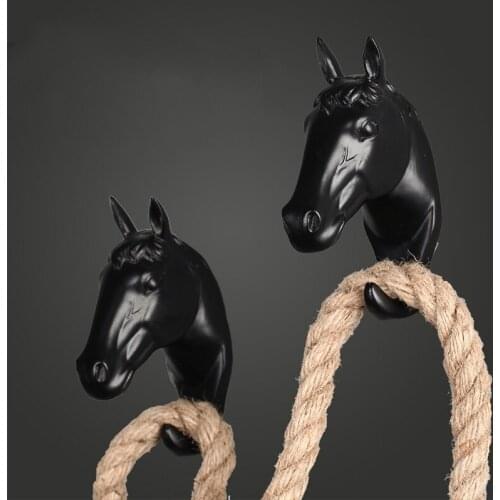 Resin Coat Hooks Animal Head Modeling Horse Overcoat European Style Hooks for Wall Decoration Hanger