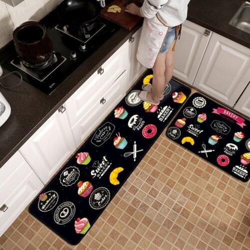 Modern Minimalist Black Cartoon Color Bread Cake Kitchen Mat Entry Mat Bedroom Long Bedside Blanket