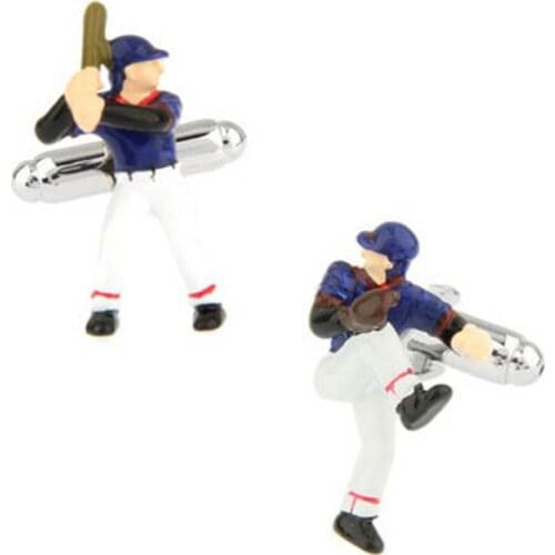 Sports Series Trendy Mens French Cufflinks High Quality New Style Baseball Athletes Modeling Cuff Links Novelty Men Gifts