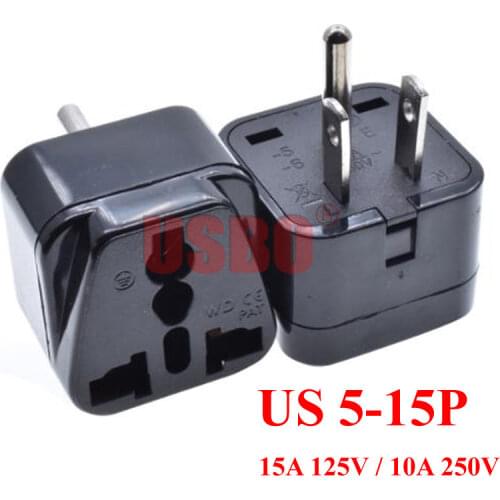 Universal Black White 10A 250V America Canada Japan Taiwan Mexico Philippines Vietnam 3 pin power adaptor plug socket convertor