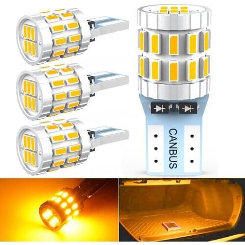 A Pack T10 LED Canbus W5W LED Bulb Auto Lamp 3014 30SMD Car Interior Light 194 168 Light Bulb White Red Amber Amber No Error 12V