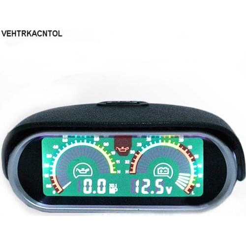 VEHTRKACNTOL 2 Functions 12v/24v Truck Car Oil Pressure Gauge Meter + Voltmeter Voltage Gauge Sunshield