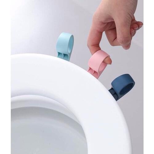 Portable Toilet Cover Lifting Device Avoid Touching Toilet Lid Handle Bathroom WC Cartoon Toilet Seat Holder Accessories