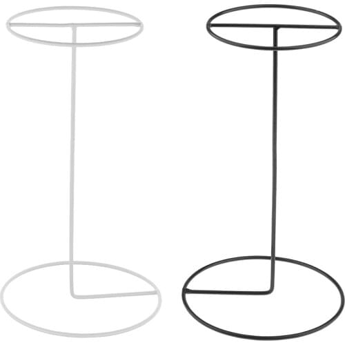 2 Pieces Metal Hat Cap Storage Display Holder Hair Wigs Rack Stand Hanger