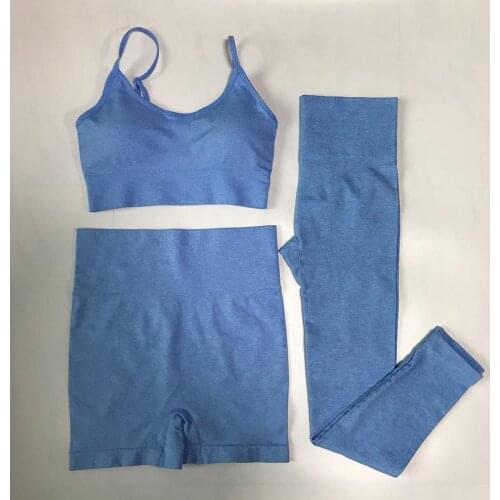 3 Pieces/Set Women Workout Clothes Gym Sports Bra+ Running Shorts+Seamless Leggings Sports Wear Women Gym Clothing Yoga Suit