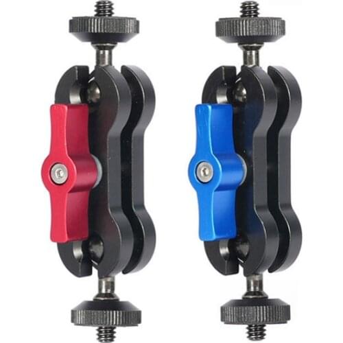 360 Degree Dual Ball Head Hot Shoe Magic Arm Bracket Fixture for DSLR Camera Monitor Detachable SLR Camera Rail Twosun