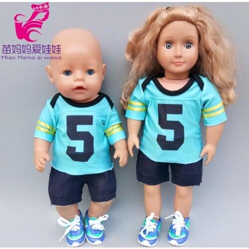 43cm Baby Doll sport shirt short 18 inch AG OG girl doll clothes toys doll outfits