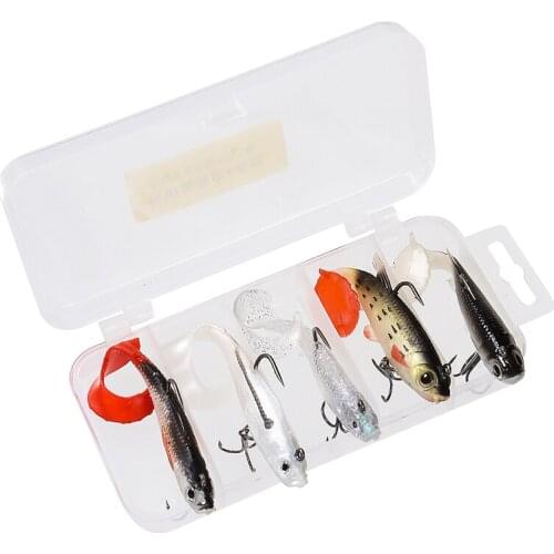 5Pcs/set Fishing Lure Set 14g 9.3g Soft Fishing Lead Lures with Treble Hook Iscas Artificiais Para Pesca Fish Silicione Baits