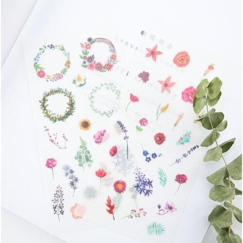 6Sheets/Set Watercolor World Creative Decoration Scrapbooking Stickers Transparent PVC Stationery Planner Stickers