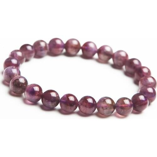 9mm Genuine Natural Auralite 23 Gems Stone Quartz Crystal Round Bead Fashion Jewelry Stretch Charm Bracelet Femme