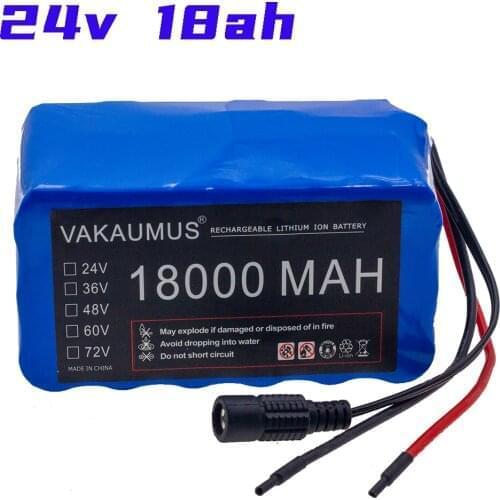 6S3P 10.0AH 24V Battery Pack 25.2V 18AH BMS Electric Bicycle Toy Car 18650 Lithium Ion Battery Pack + Charger Strong Power