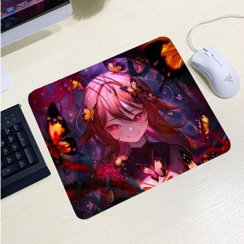Anime Mousepad Gamer Mouse Mats Gaming Keyboard Pad Computer Accessories Rubber Mat Full Gamer Pc Hu Tao Genshin Impact Deskmat