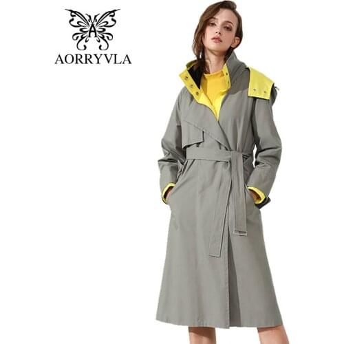 AORRYVLA Women's Hooded Trench Coats
