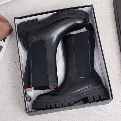 Boots For Women Black Large Size Motorcycle Boots Increase Comfortable Leather Boots Women Spring