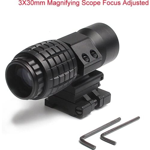 QD 3X Magnifier Sight Scope Quick Release With 20mm Flip To Side Mounts Fit Red Dot Sight Airsoft 6-0059