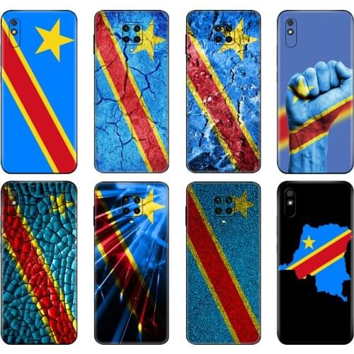Black tpu Case For Xiaomi Redmi 7A 8 8A 9 9A 9C Case Redmi Note 8T 8 Pro T Note 9 9S 9 Pro Case Congo Flag
