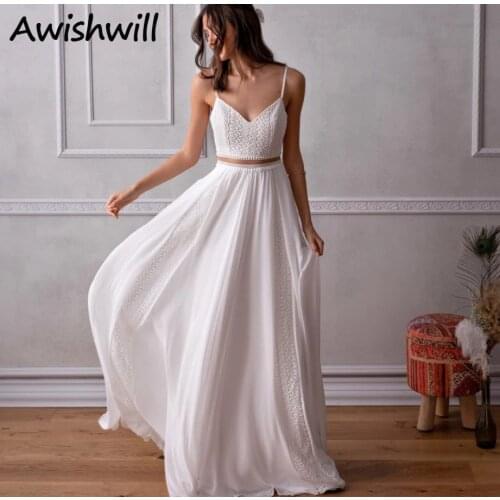 Elegant White Spaghetti Strap Prom Dress Sexy V-Neck Floor Length Party Dresses Luxury 2021 Sexy Hot Sale