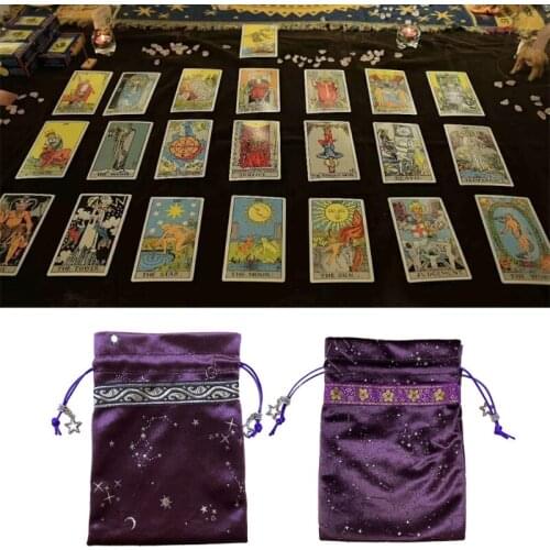Flannel Tar-ot Pad Dowsing Board Divination Metaphysical Altar Tar-ot Game Tafelkleed Supplies Accessaries Velvet Bag