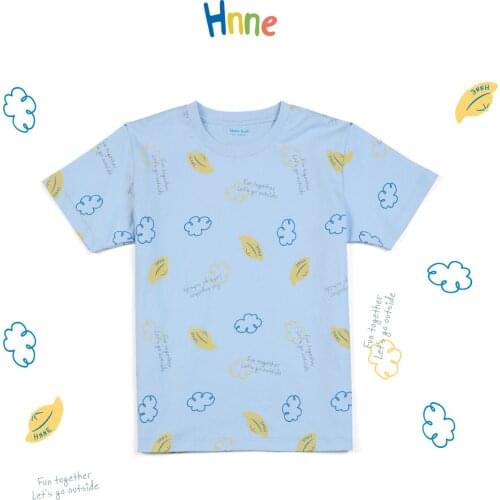 Hnne 2021 Summer New Cartoon Print Childrens T-shirt 100% Cotton Skin-Friendly Kids Tops Unisex Boys Grils Tees HK210328