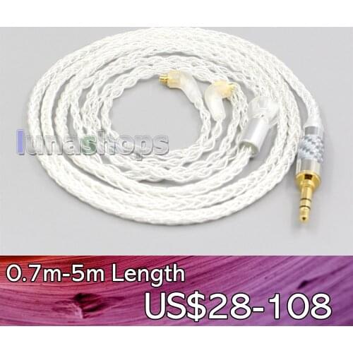 LN006544 2.5mm XLR 4.4mm 8 Core Silver Plated OCC Earphone Cable For Etymotic ER4SR ER4XR ER3XR ER3SE ER2XR ER2SE