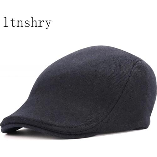 2019 new 100%Cotton Men Women Soft Beret Flat Cap Driver Retro Vintage Soft Casual Baker Newsboy Caps Cabbie Hat adjustable